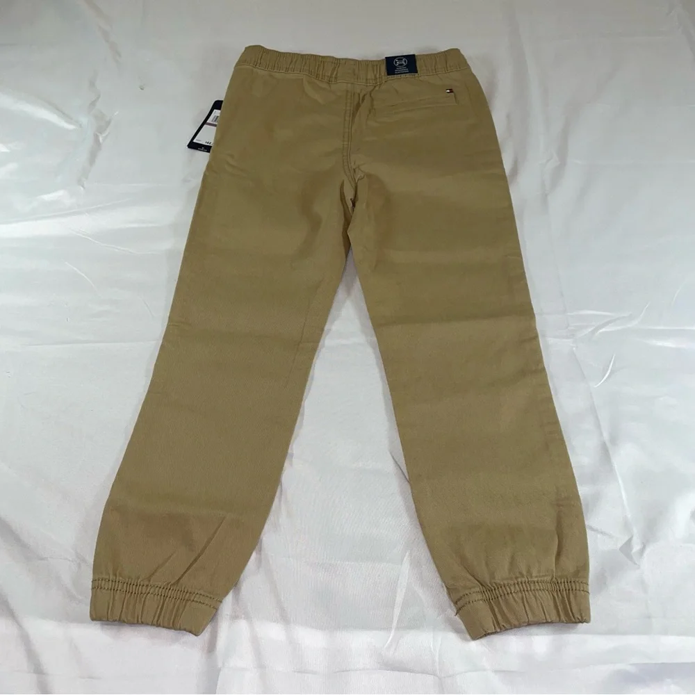 Tommy Hilfiger Boys Khaki Jogger Pants Stretch Twill Tan Size 6 TBSHC16E-232
